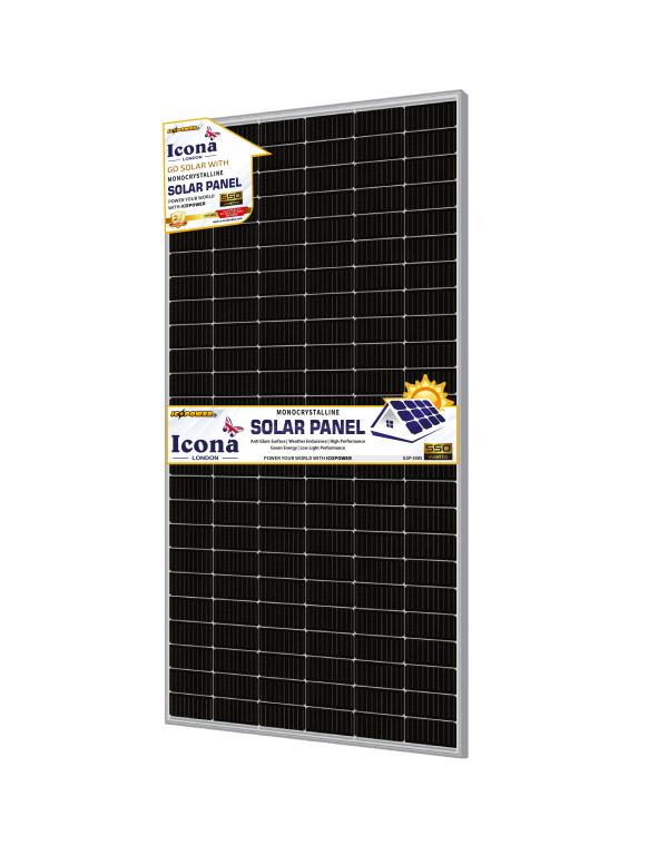 Icona London 550W Monocrystalline Solar Panel ILSP-550S – Ultra High-Efficiency Solar Power Solution for Homes, Businesses & Off-Grid Systems