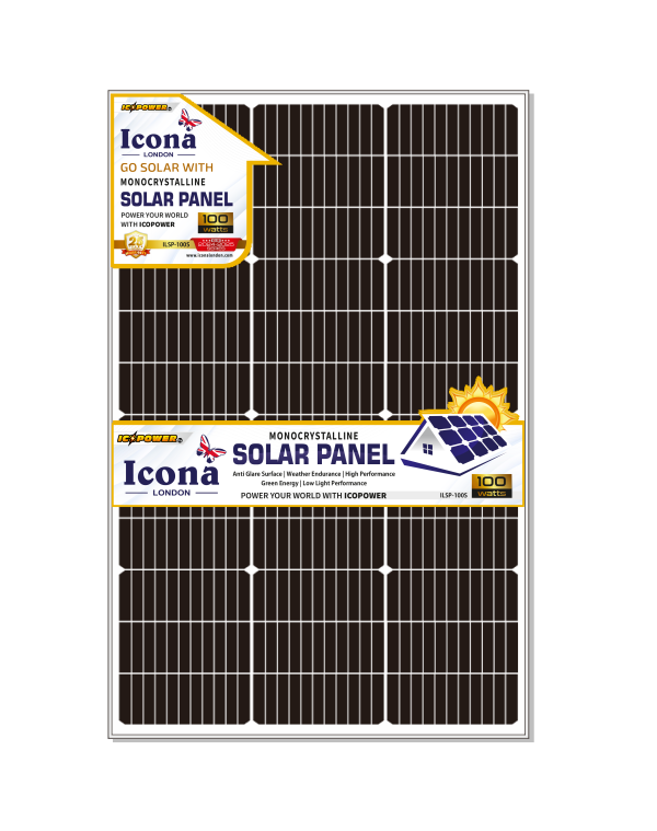 Icona London 100W Monocrystalline Solar Panel | Portable & Efficient