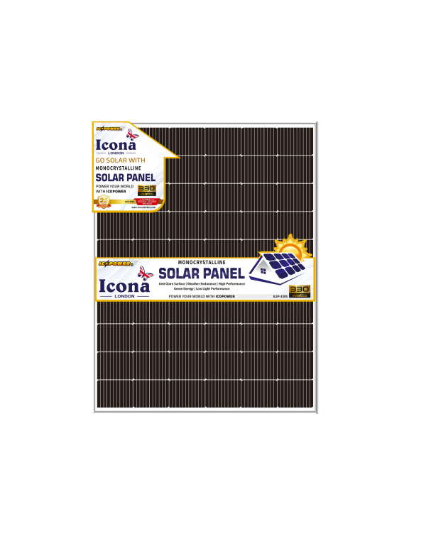 Icona London 330W Monocrystalline Solar Panel ILSP-330S – High-Efficiency Solar Module for Homes, RVs, Off-Grid, and Commercial Applications