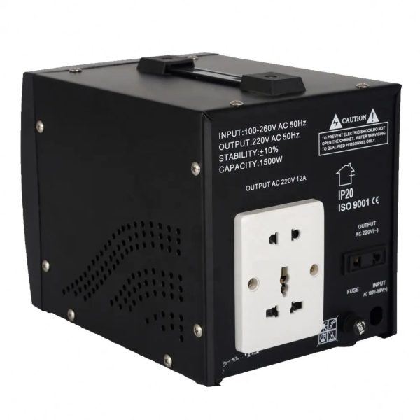 Icona 2000W Voltage Regulator with Transformer – Step Up/Down 110/120V to 220/240V, or 220/240V to 110/120V, Automatic Voltage Stabilizer, ICOPOWER Technology