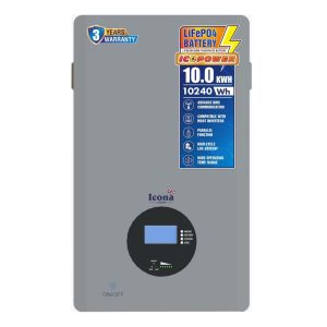 Icona London 51.2V 200Ah (10.24KVA) Lithium LiFePO4 Battery – High-Capacity Rechargeable Deep Cycle Battery for Solar Power, Wind Energy, UPS, Scooters, and More